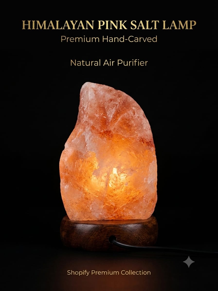 Natural Himalayan Salt Lamp – Handcrafted LED Crystal Night Light for Home & Office
