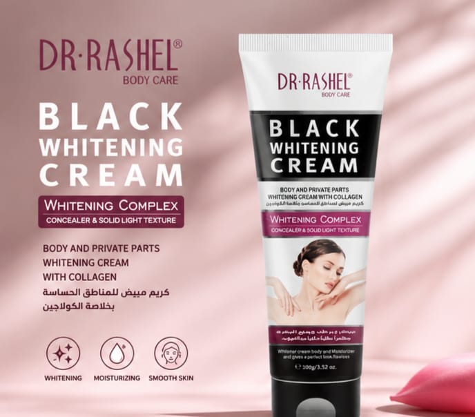Dr. Rashel Black Whitening Cream with Collagen | Skin Brightening & Moisturizing Cream for Body and Private Areas