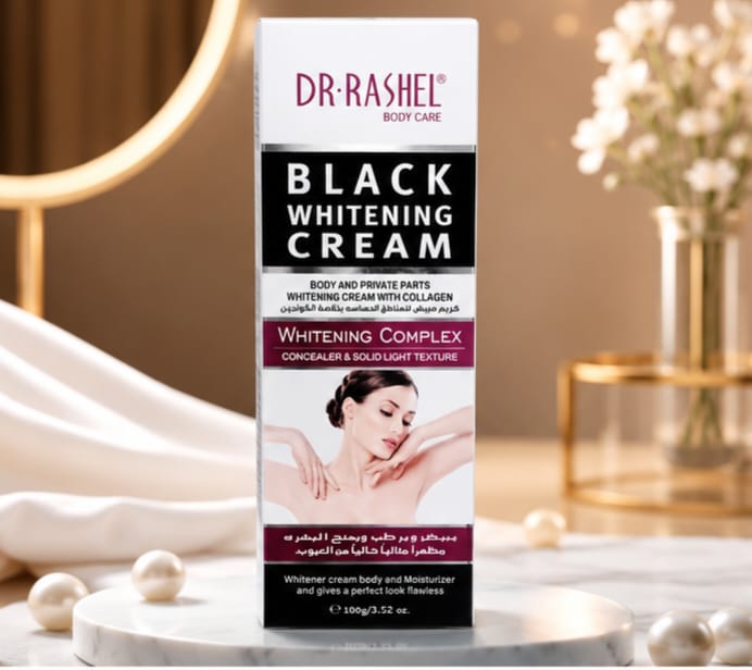 Dr. Rashel Black Whitening Cream with Collagen | Skin Brightening & Moisturizing Cream for Body and Private Areas