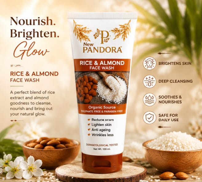 New Pandora Rice & Almond Face Wash | Organic Brightening & Deep Cleansing Face Cleanser