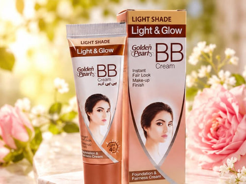 Golden Pearls BB Cream Light & Glow (Light Shade) – SPF 40 Foundation & Fairness Cream | Instant Natural Makeup Finish