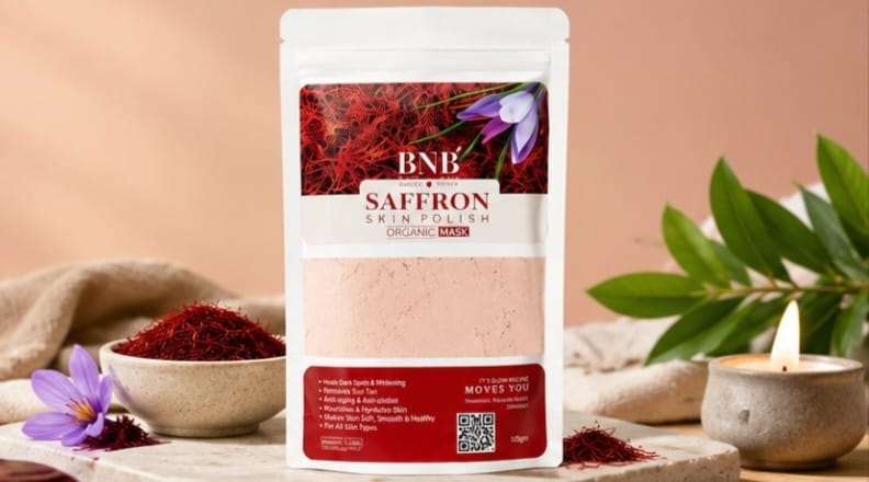 BNB Organic Face Mask Powder – Rice, Vitamin C, Tea Tree & Saffron | Natural Skin Brightening & Deep Cleansing