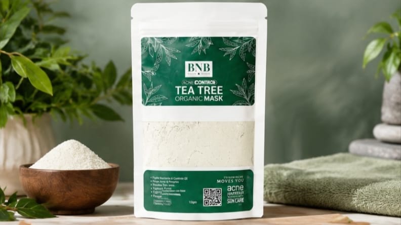 BNB Organic Face Mask Powder – Rice, Vitamin C, Tea Tree & Saffron | Natural Skin Brightening & Deep Cleansing