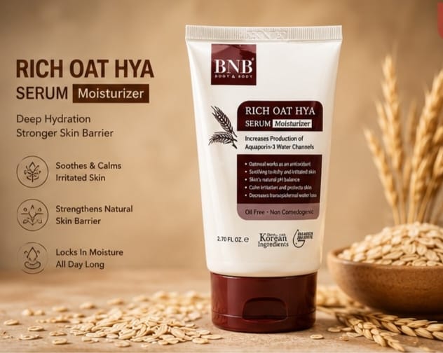 BNB Serum Moisturizer – Rich Yogurt, Ceramide Rice, Rich Oat HYA & Snail HYA | Deep Hydration & Skin Barrier Repair