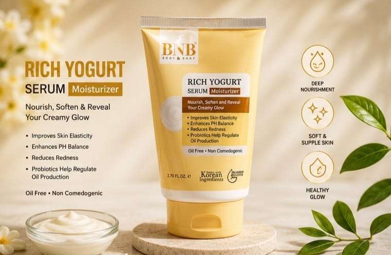 BNB Serum Moisturizer – Rich Yogurt, Ceramide Rice, Rich Oat HYA & Snail HYA | Deep Hydration & Skin Barrier Repair