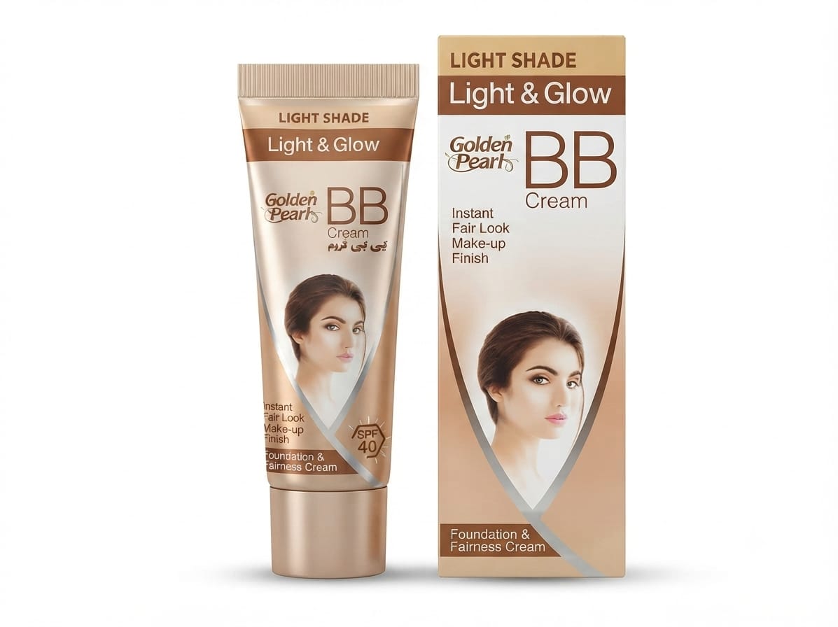 Golden Pearls BB Cream Light & Glow (Light Shade) – SPF 40 Foundation & Fairness Cream | Instant Natural Makeup Finish