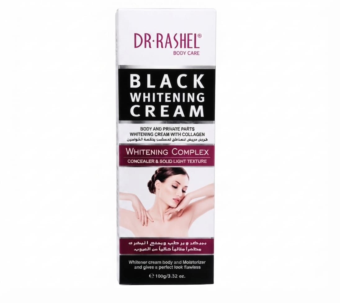 Dr. Rashel Black Whitening Cream with Collagen | Skin Brightening & Moisturizing Cream for Body and Private Areas