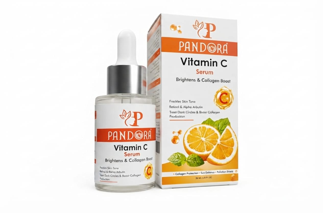 New Pandora Vitamin C Serum | Brightening Face Serum for Glowing Skin & Collagen Support (30ml)