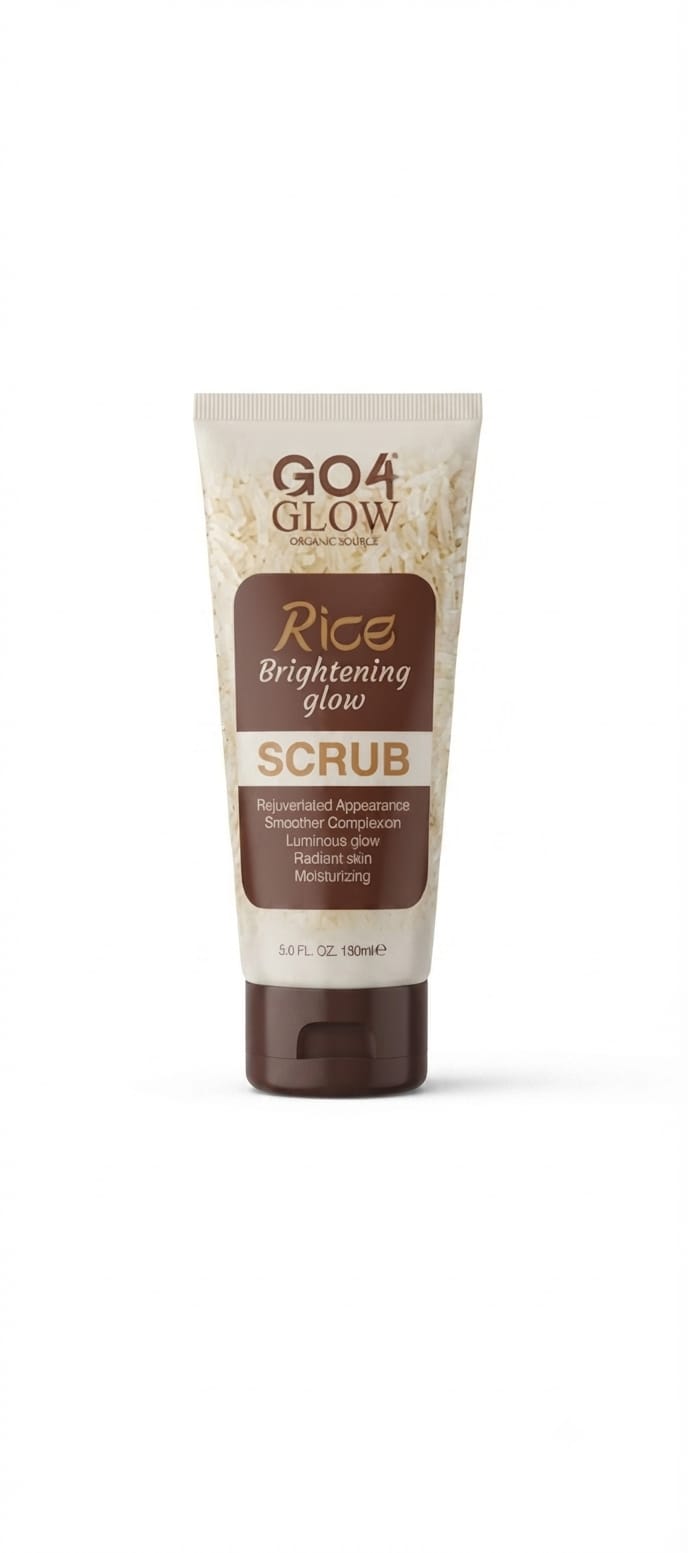 GO4 Glow Rice Brightening Glow Face Scrub 190ml – Organic Rice Exfoliating Scrub for Smooth, Radiant & Glowing Skin