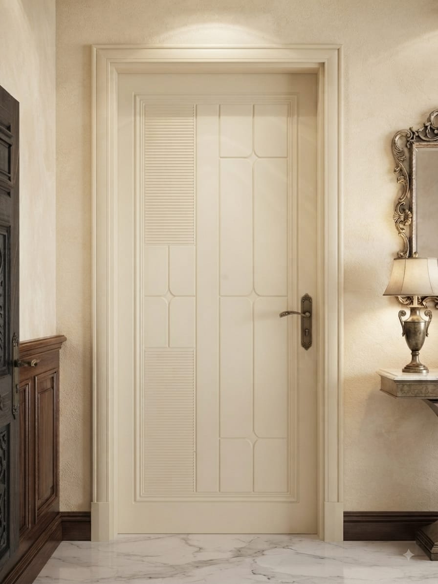 Modern White Designer Fiber Door – Elegant & Minimalist Interior Door 🚪✨