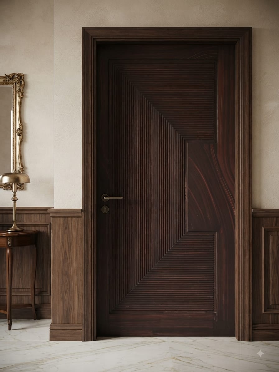 Luxury Fiber Door | Modern Wooden Finish Designer Door for Home & Office 🏡✨