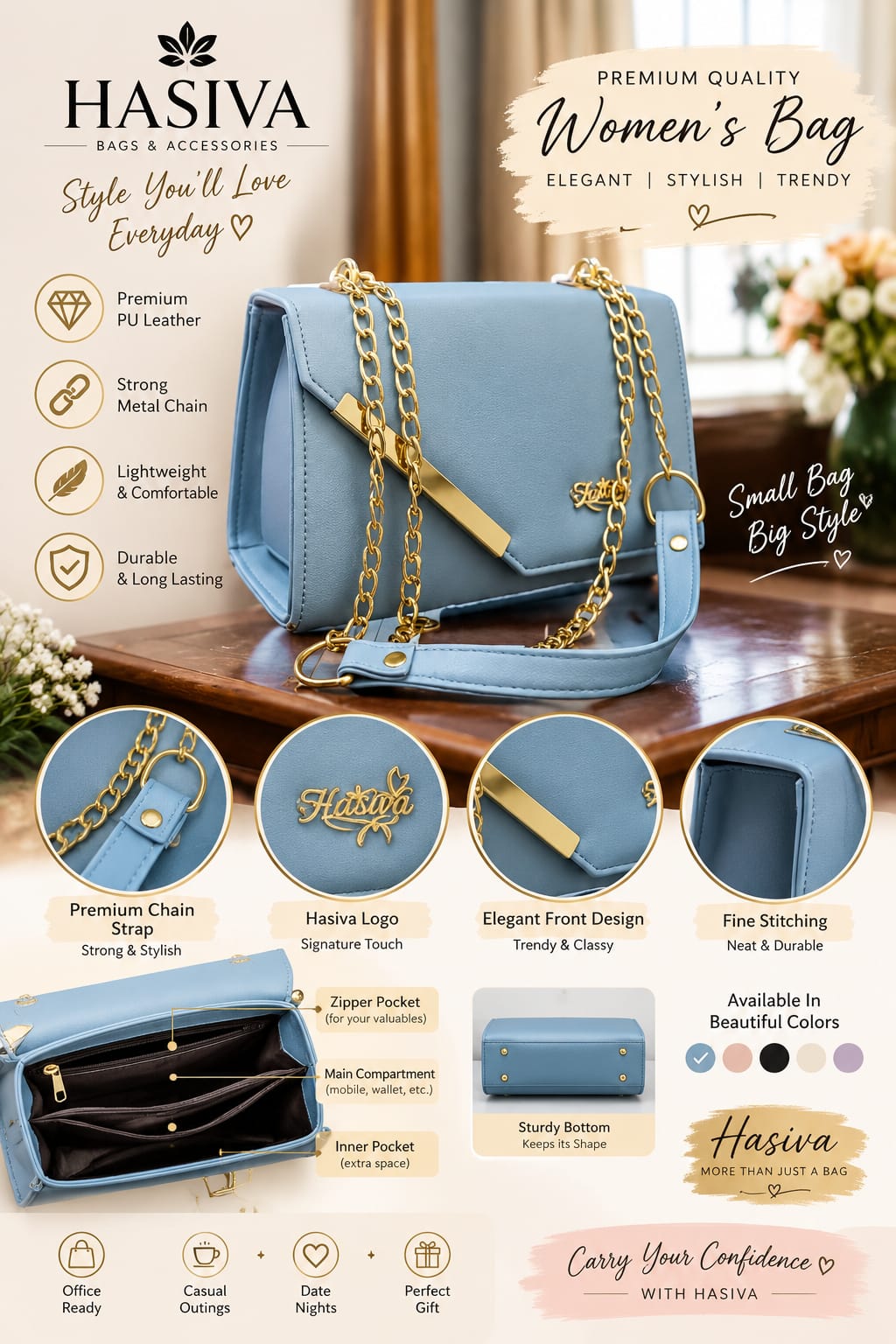 👜✨ Elegant & Stylish Women’s Handbag | Trendy Ladies Bag