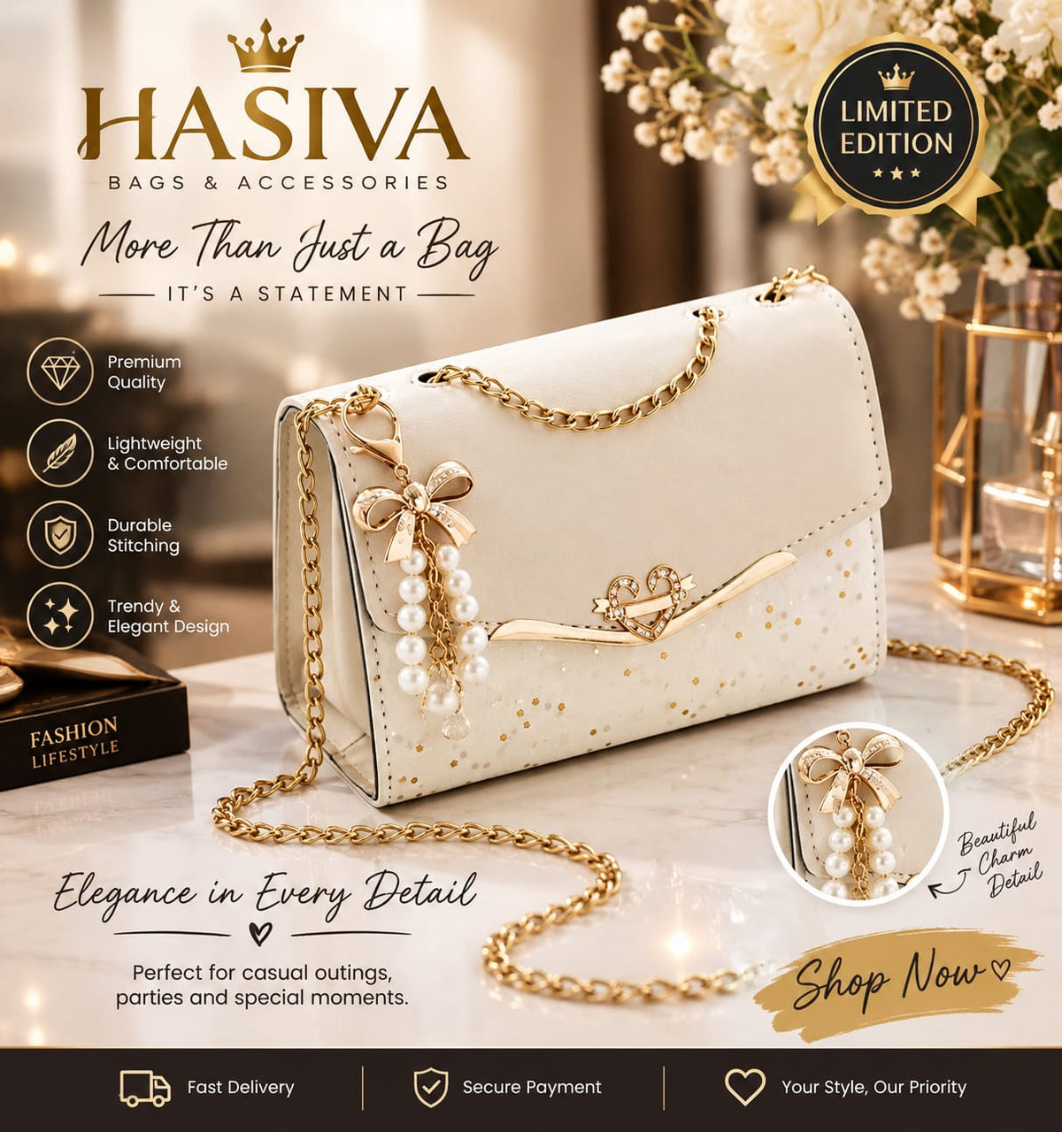 ✨ Luxury Look Ladies Handbag | Stylish & Trendy Fashion Bag 👜💖