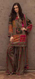 “Mehroon Botanical Luxe – Embroidered Lawn 3-Piece Suit”