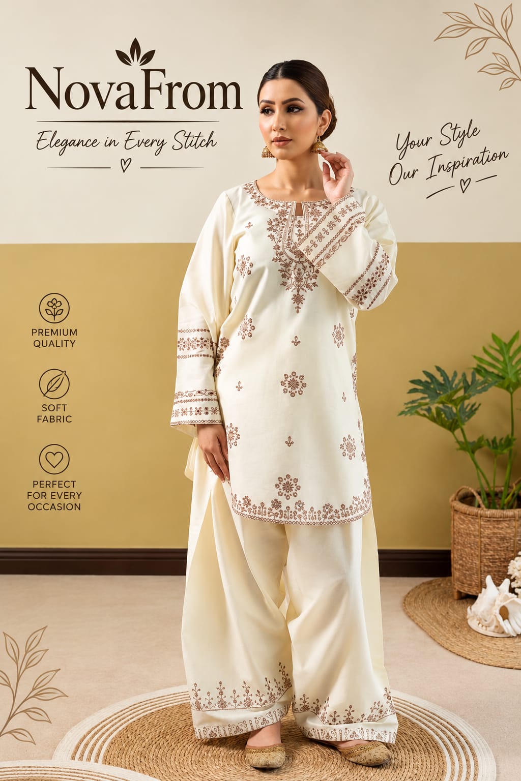 Bronze Golden Elegance ✨  Golden Kadai on Pure White 🤍