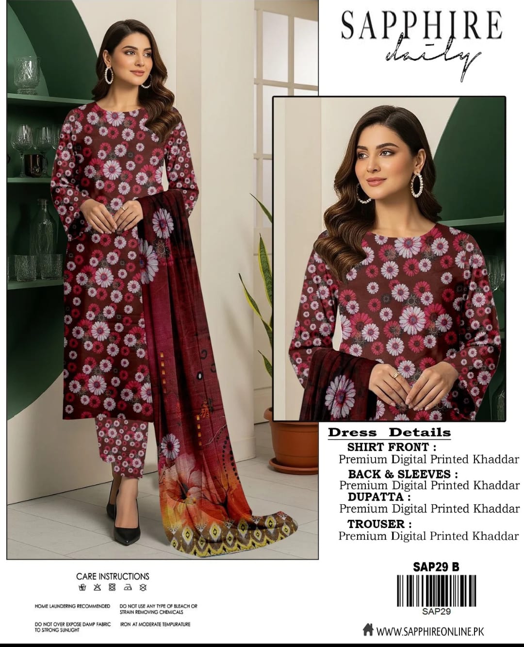 🌸 Premium Digital Printed Khaddar 3-Piece Suit Collection