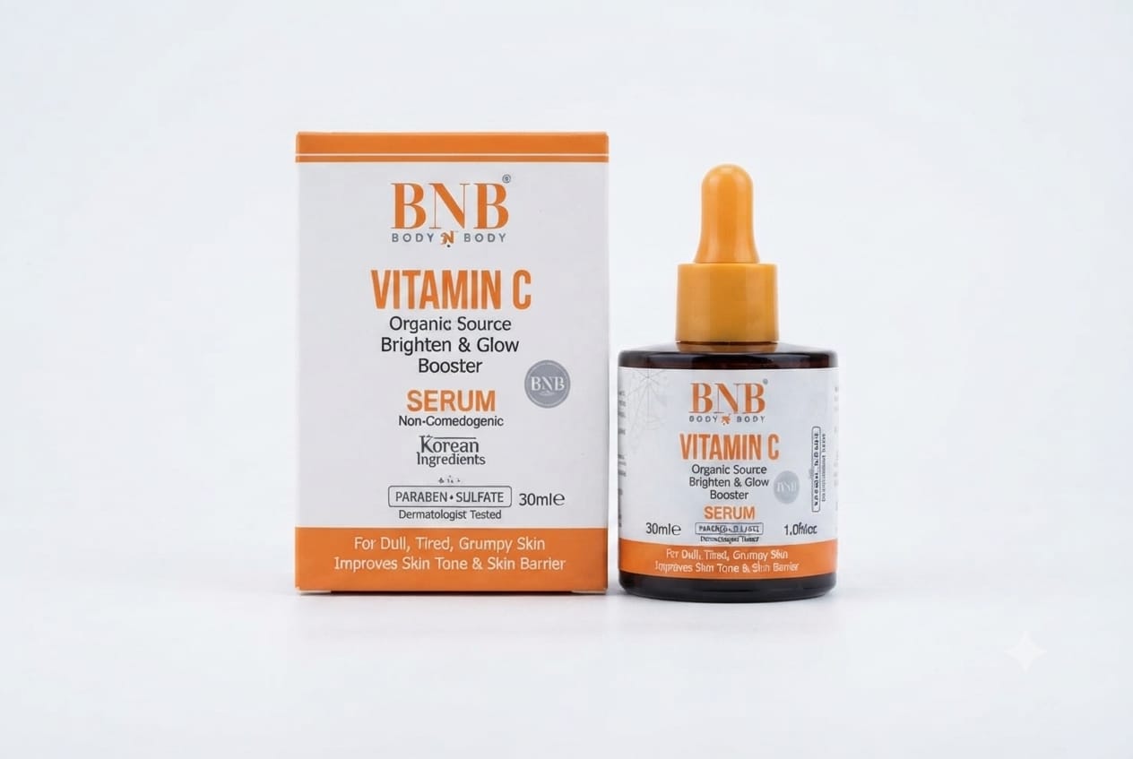 BNB Organic Face Serum – Rice Extract, Vitamin C & Tea Tree | Brightening, Hydrating & Acne Control Serum (30ml)
